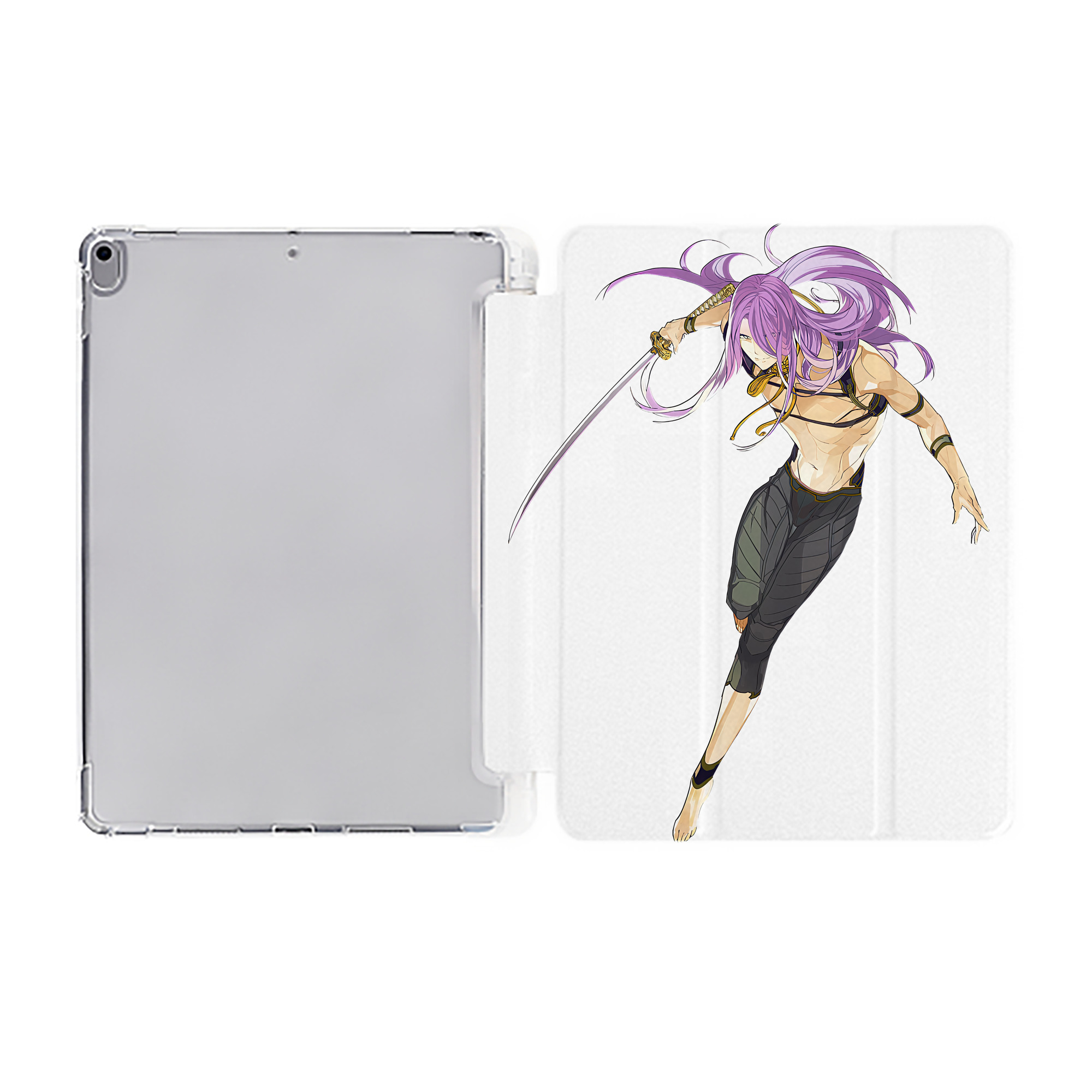 （画像用） 刀剣乱舞 Touken Ranbu IPad ケース ペン収納付き 三つ折りスタンド PUレザー×シリコン 対応機種9.5/10.5/10.9インチ